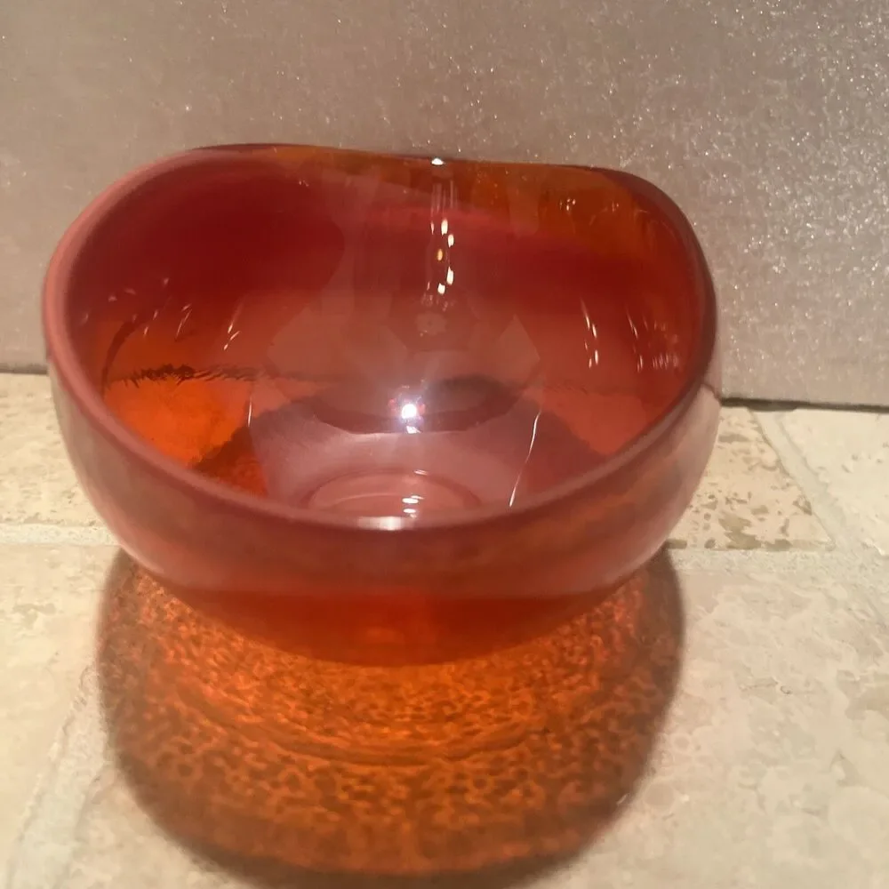Murano Glass Sunset Bowl Crate & Barrel Small Made in Italy